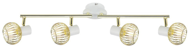 Plafonnier Oslo 4 lumières blanc et doré