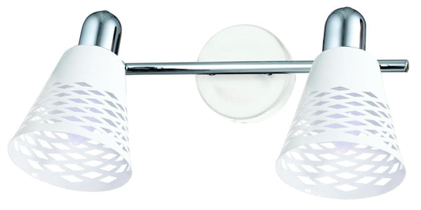 Plafonnier Discovery 2 lumières chromé et blanc