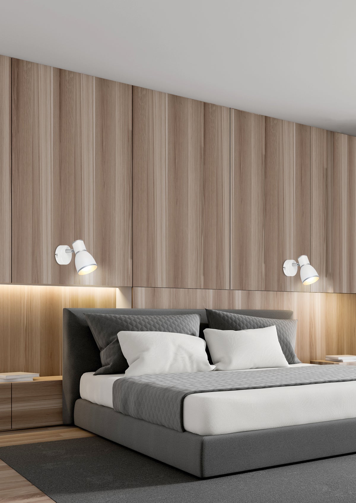 Applique murale Fido blanche et chromée
