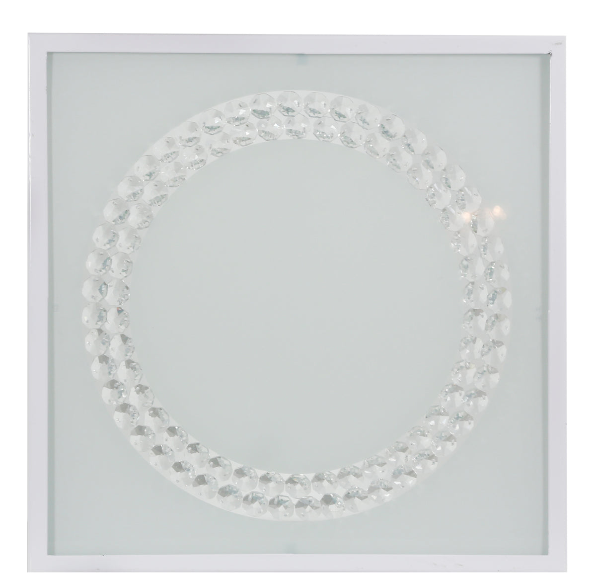 Plafonnier LED Lux nickel satiné, verre (réf. 10-64479)