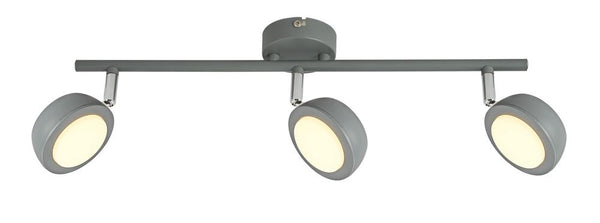 Plafonnier LED Mild 3 lumières gris, L 54 cm