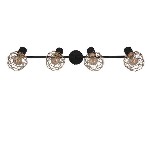 Plafonnier Acrobat 4 lumières noir et doré
