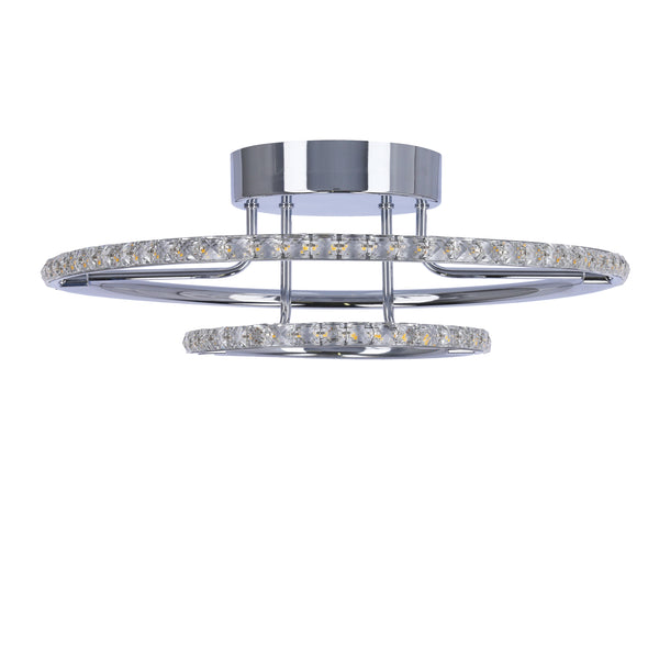 Plafonnier LED Adel chromé, cristal