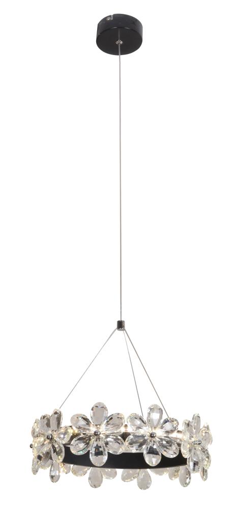 Suspension LED Arvin noire, verre