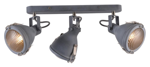 Plafonnier Crodo 3 lumières gris, L 54 cm