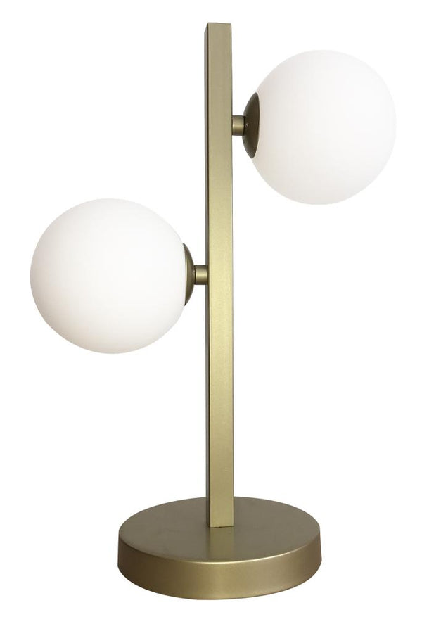 Lampe à poser Kama 2 lumières laiton, verre