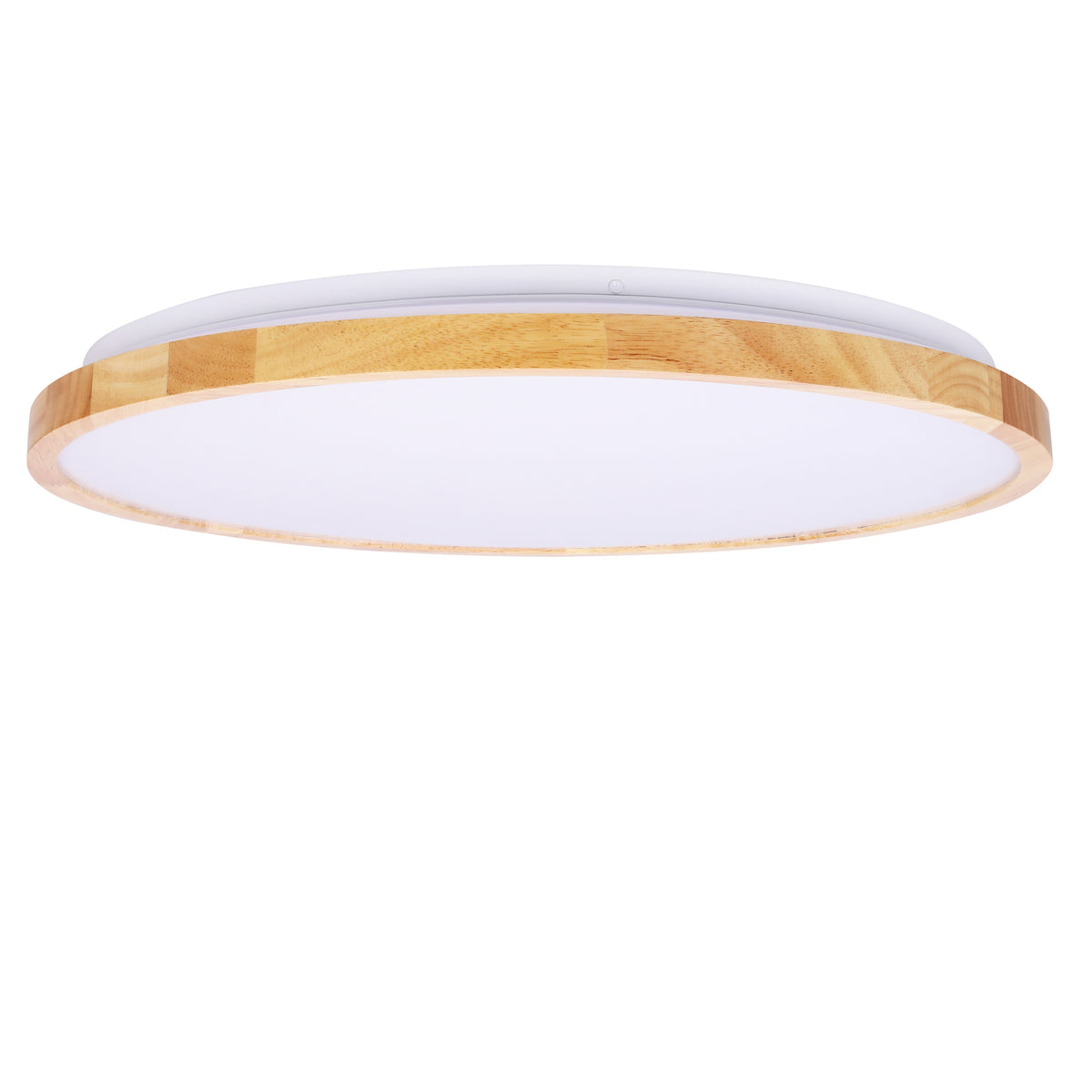 Plafonnier LED Gandava blanc et bois, L 48 cm