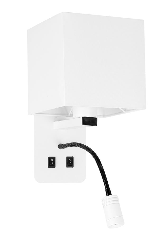 Applique murale LED Magnum 2 blanche, tissu