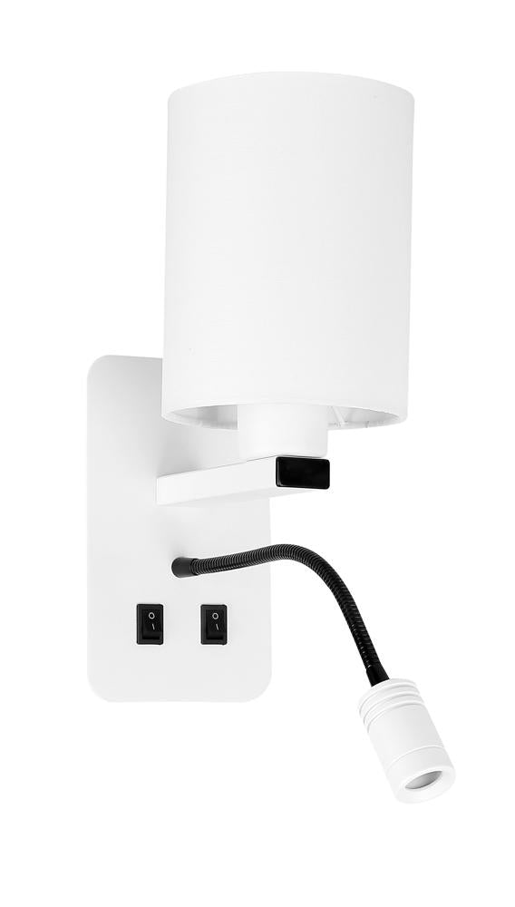 Applique murale LED Magnum 3 blanche, tissu