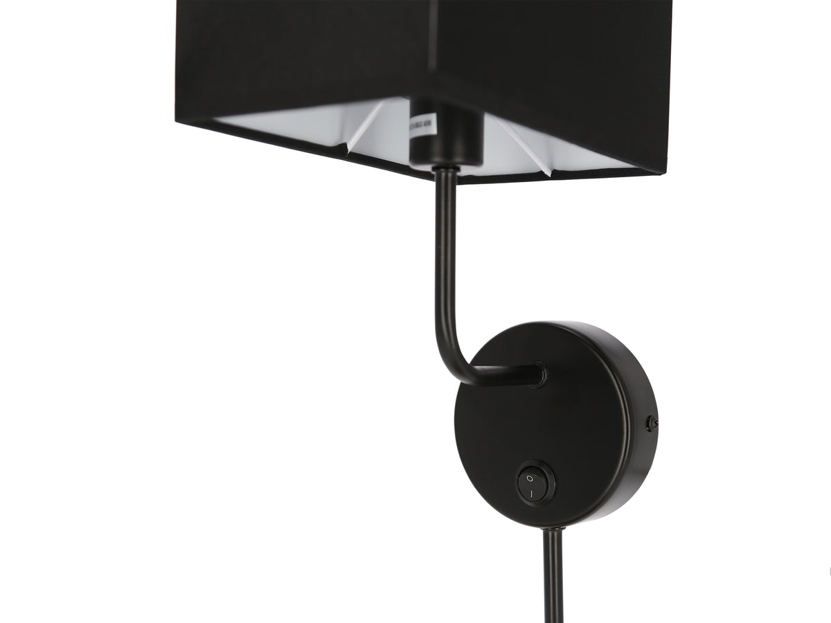 Applique murale Keto noire, tissu