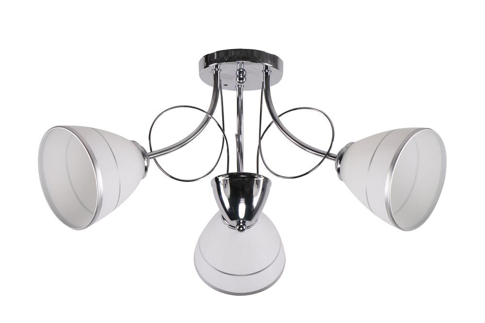 Suspension Elotte 3 lumières chromée, verre