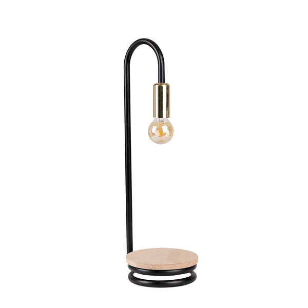 Lampe à poser Abi noire et dorée