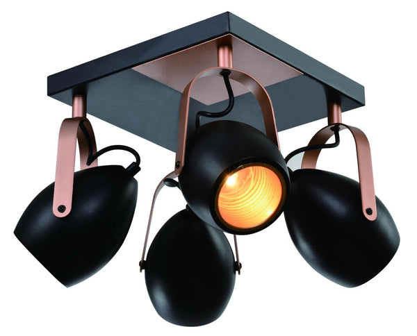 Plafonnier Anica 4 lumières noir