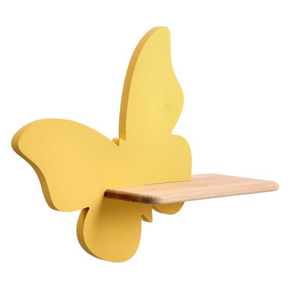 Applique murale LED Butterfly pour chambre d'enfant jaune, bois (réf. 21-84873)