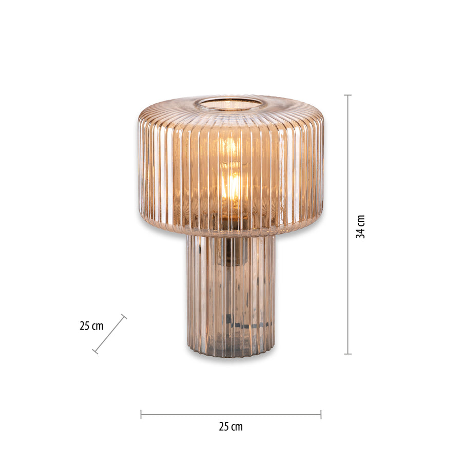 Lampe à poser Fungus ambrée, verre