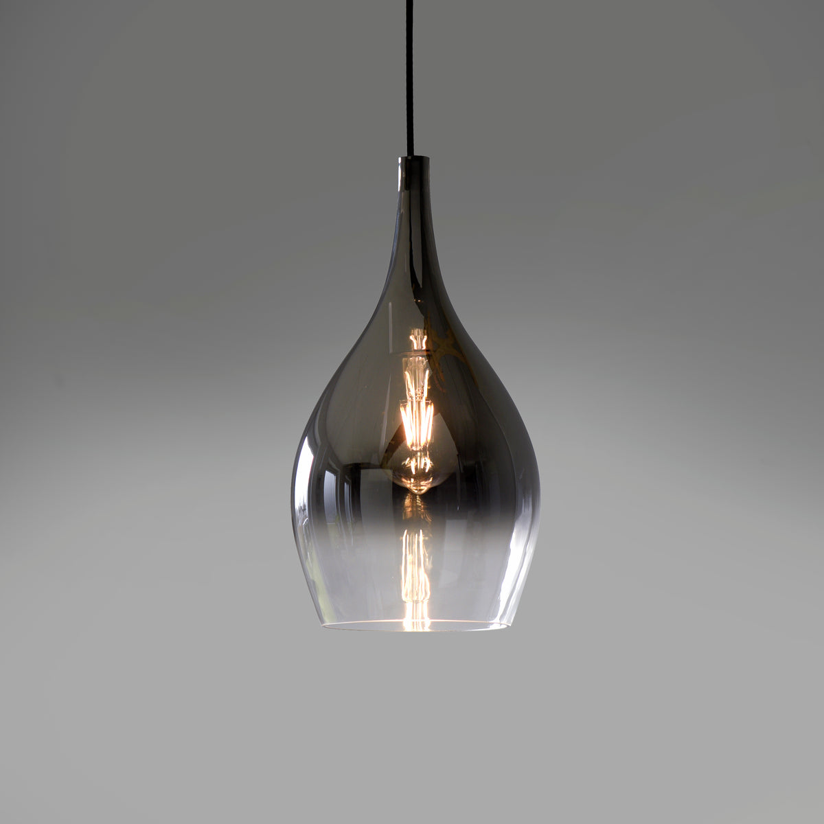 Suspension Pilua chromée, verre