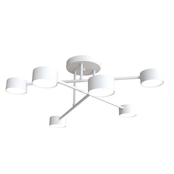 Plafonnier Halo 6 lumières blanc
