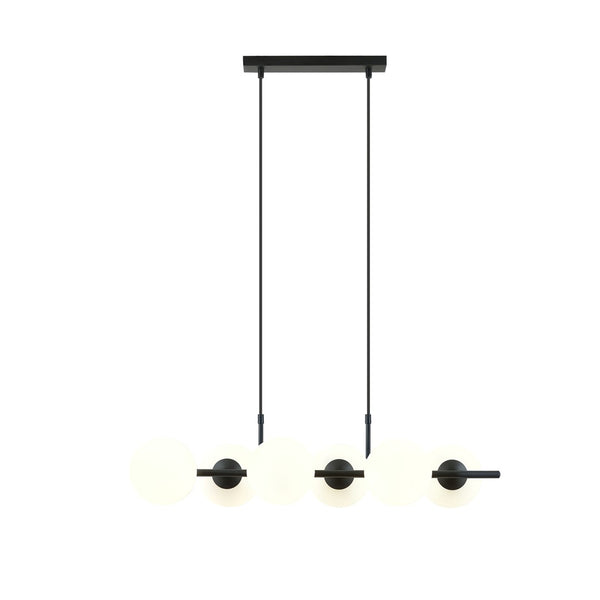 Suspension Rory 6 lumières, verre opale