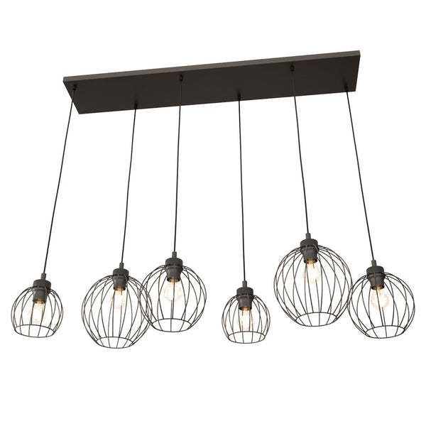 Suspension Nando 6 lumières noire