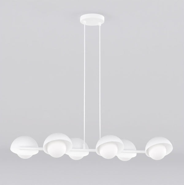 Suspension Boom 6 lumières blanche