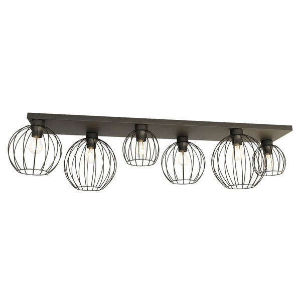 Suspension Nest 6 lumières noire