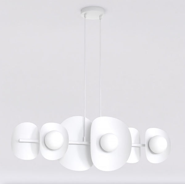 Suspension Elements 6 lumières blanche