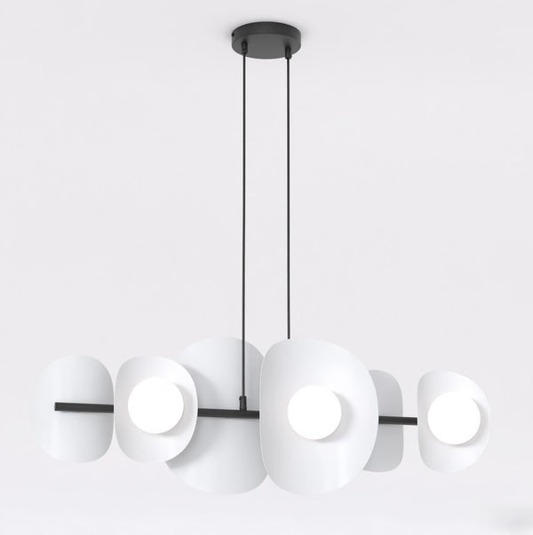 Suspension Elements 6 lumières noire et grise