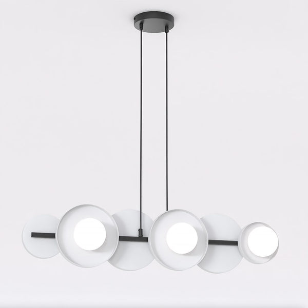 Suspension Model 6 lumières noire et grise