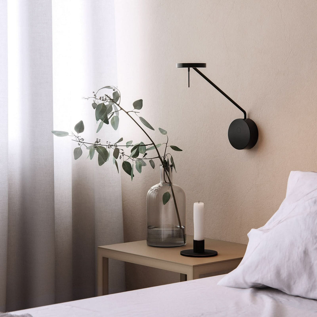 Applique murale LED Invisible 2 700 en aluminium, noir, Ø 12 cm
