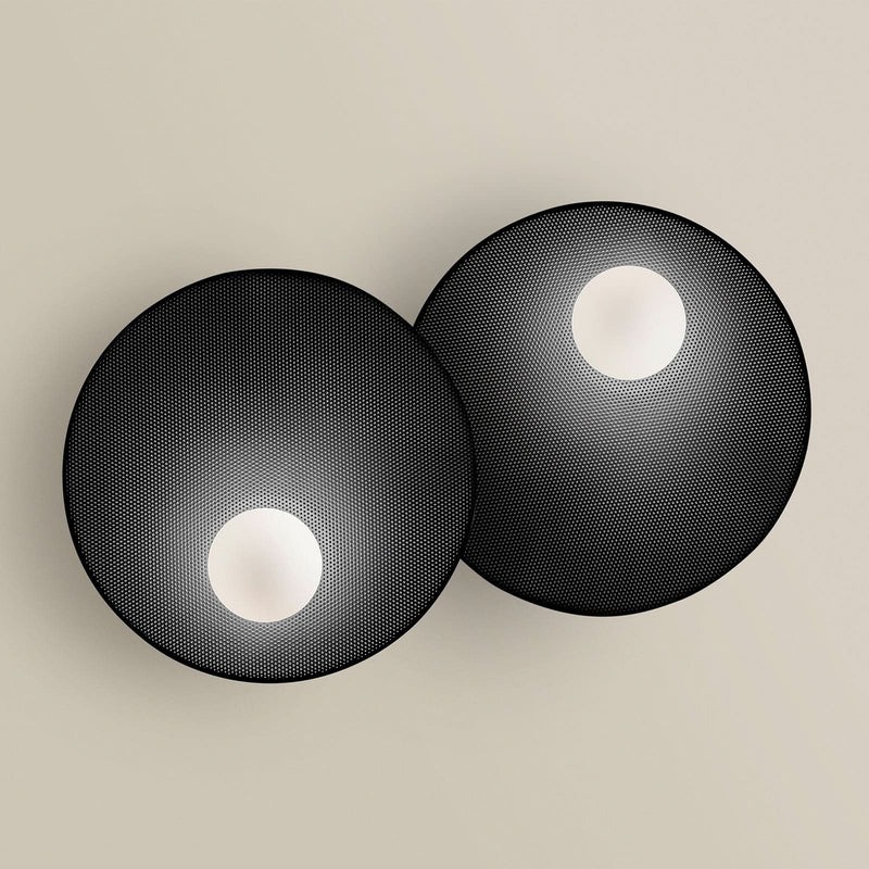 Applique murale Trip en verre, noir métallisé et blanc, 2 lumières, hauteur 42 cm