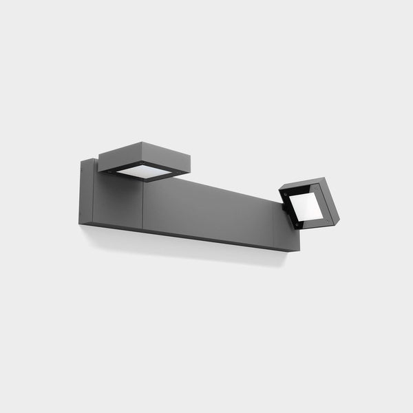 Applique d'extérieur LED Modis en verre, anthracite et blanc, hauteur 14 cm