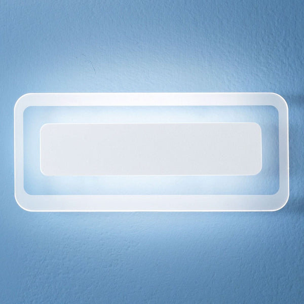 Applique murale LED Antille en verre, blanc et transparent, hauteur 13,5 cm