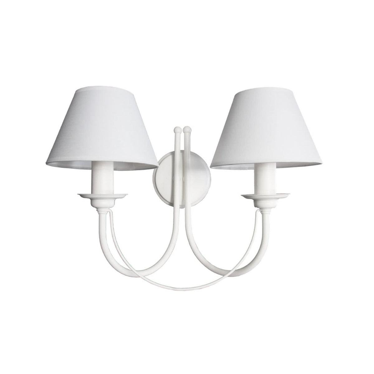 Applique murale Bona en tissu, blanc, 2 lumières, hauteur 30 cm