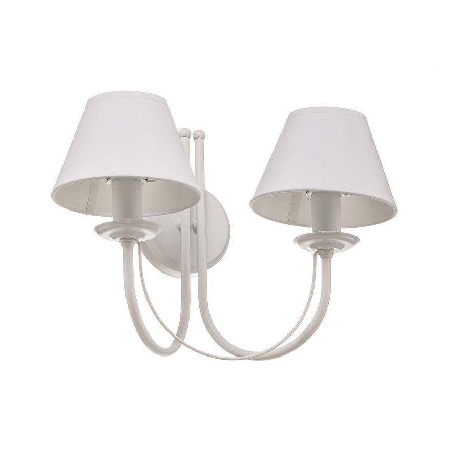 Applique murale Bona en tissu, blanc, 2 lumières, hauteur 30 cm