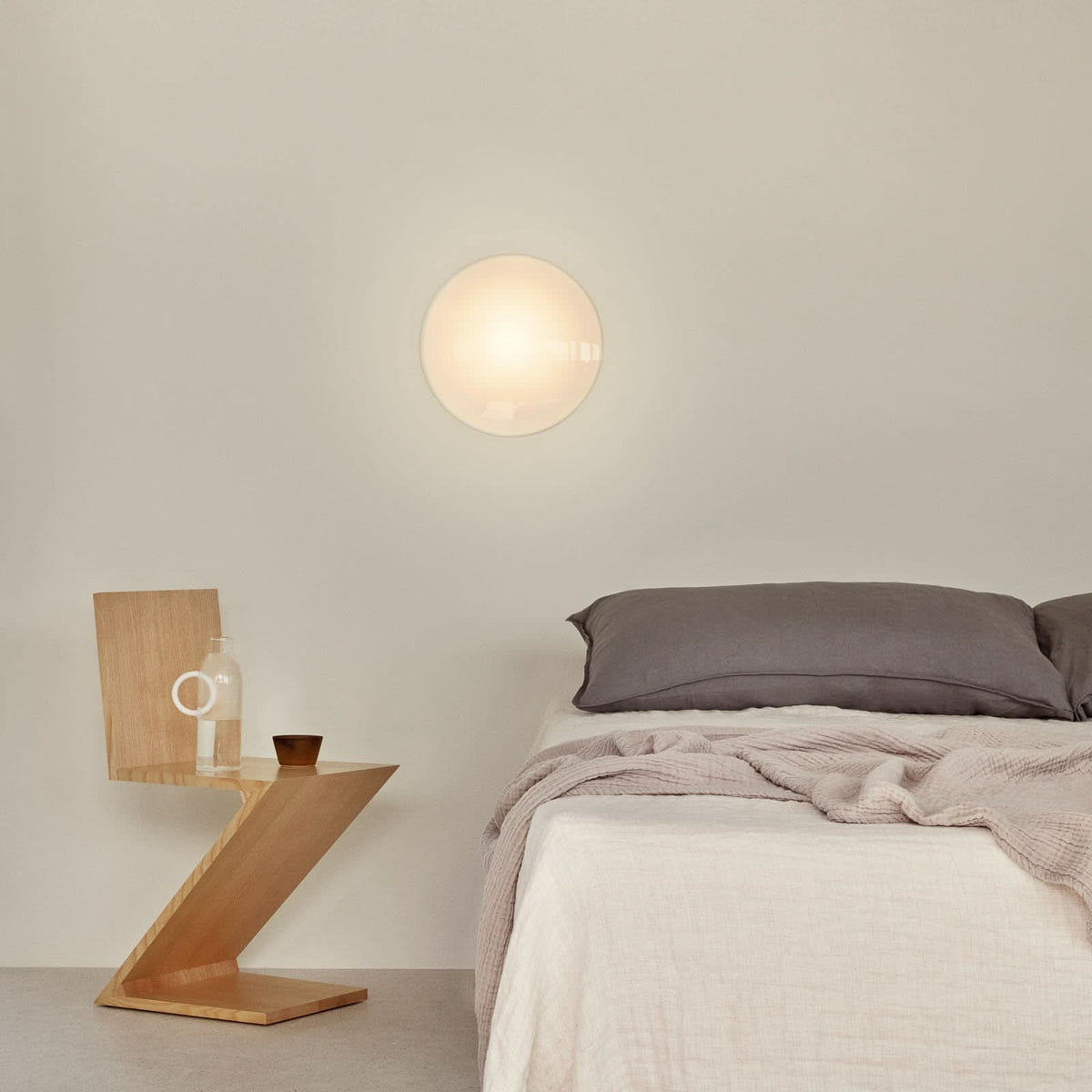 Applique murale LED AJ Eklipta en verre, blanc, Ø 22 cm