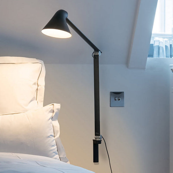Applique murale LED NJP en aluminium, noir, hauteur 60,5 cm