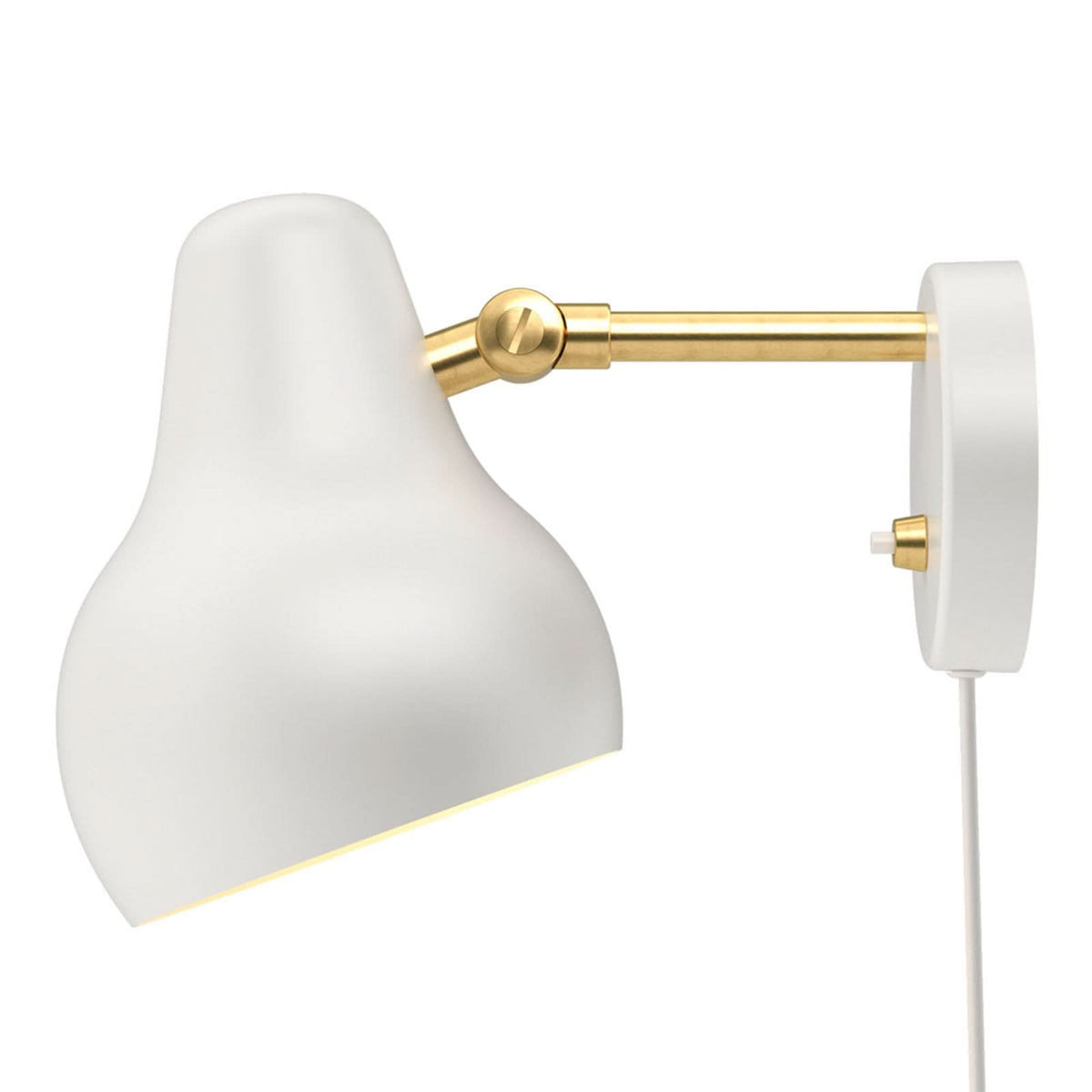 Applique murale LED VL38 en laiton, blanc, hauteur 19 cm