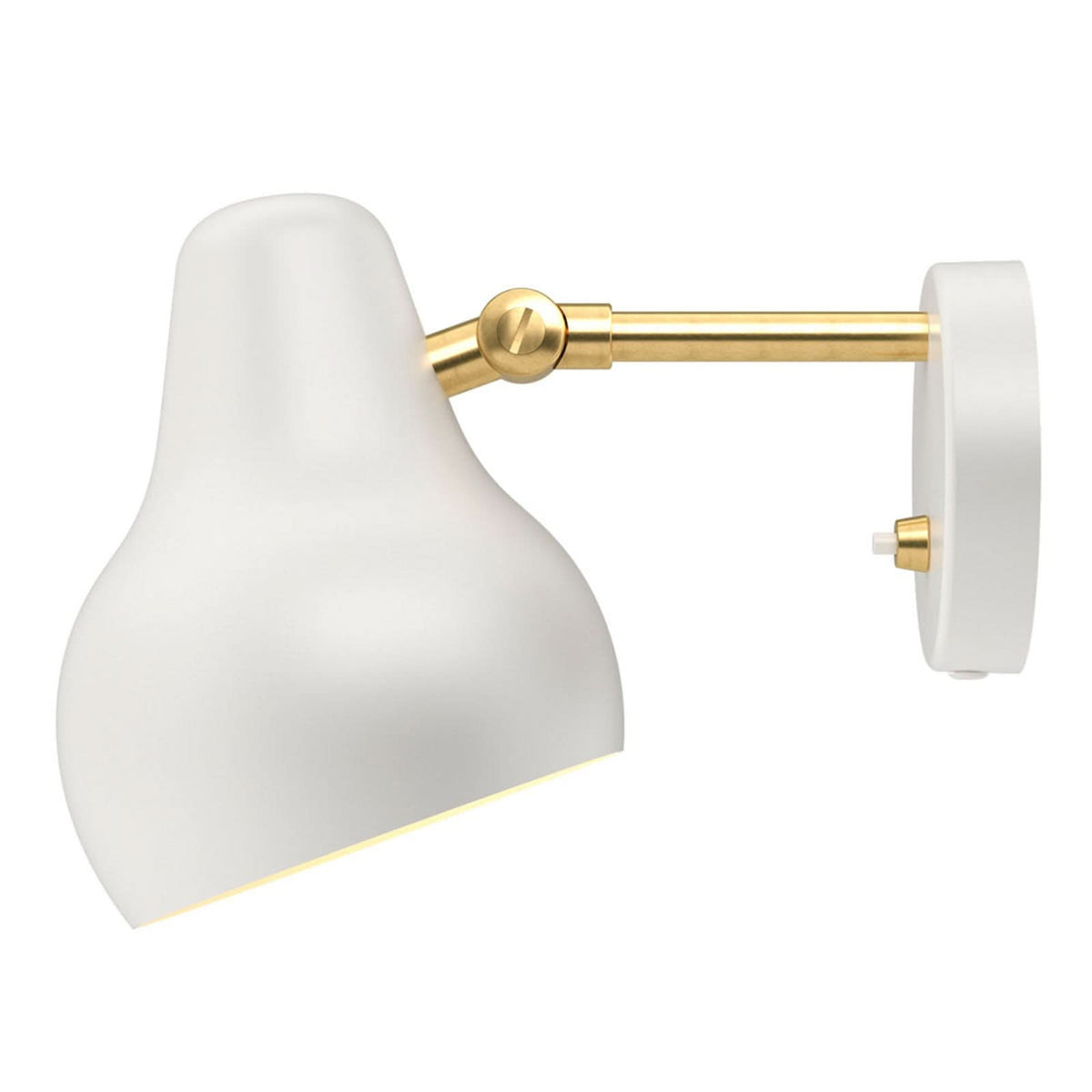 Applique murale LED VL38 en laiton, blanc, hauteur 19 cm