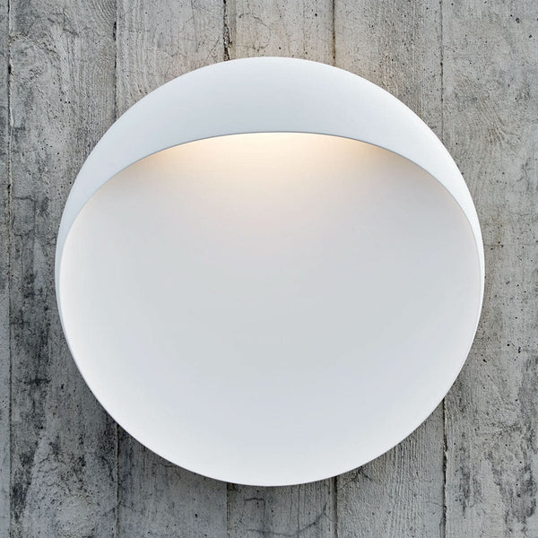 Applique d'extérieur LED Flindt en aluminium, blanc, Ø 20 cm, IP65