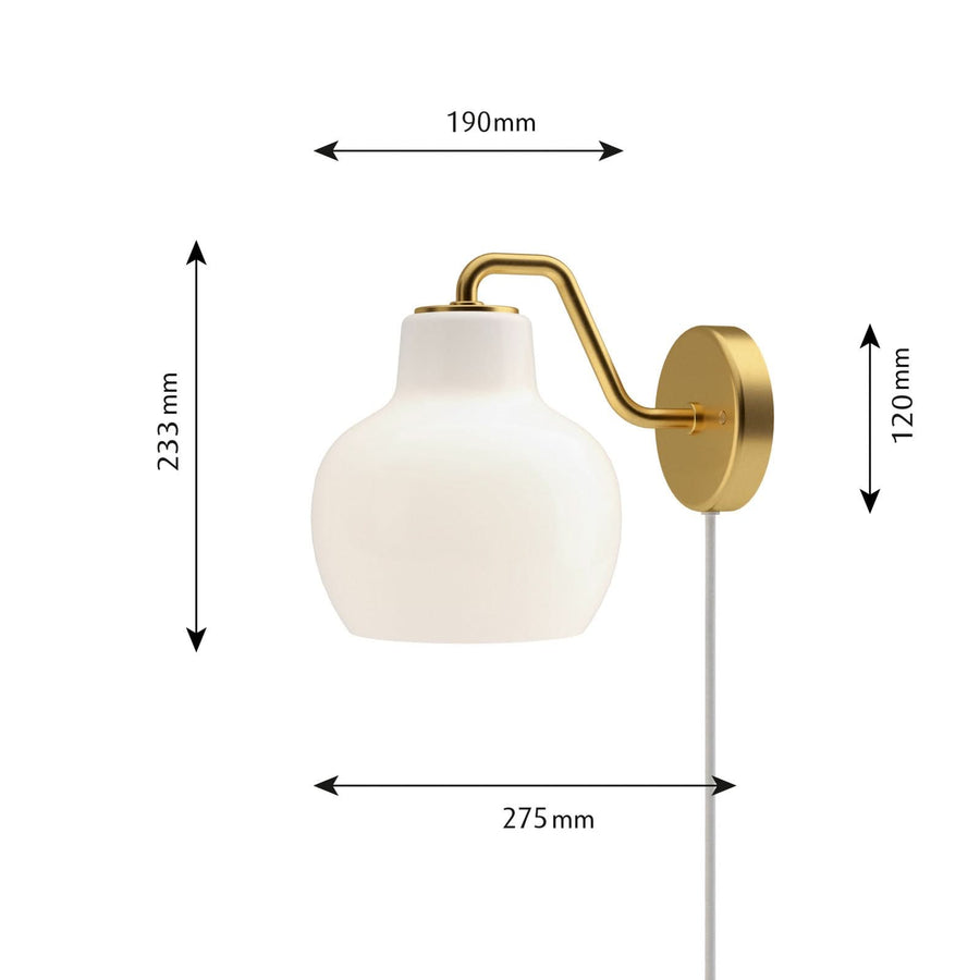 Applique murale VL Ring Crown en laiton, blanc, hauteur 23,3 cm