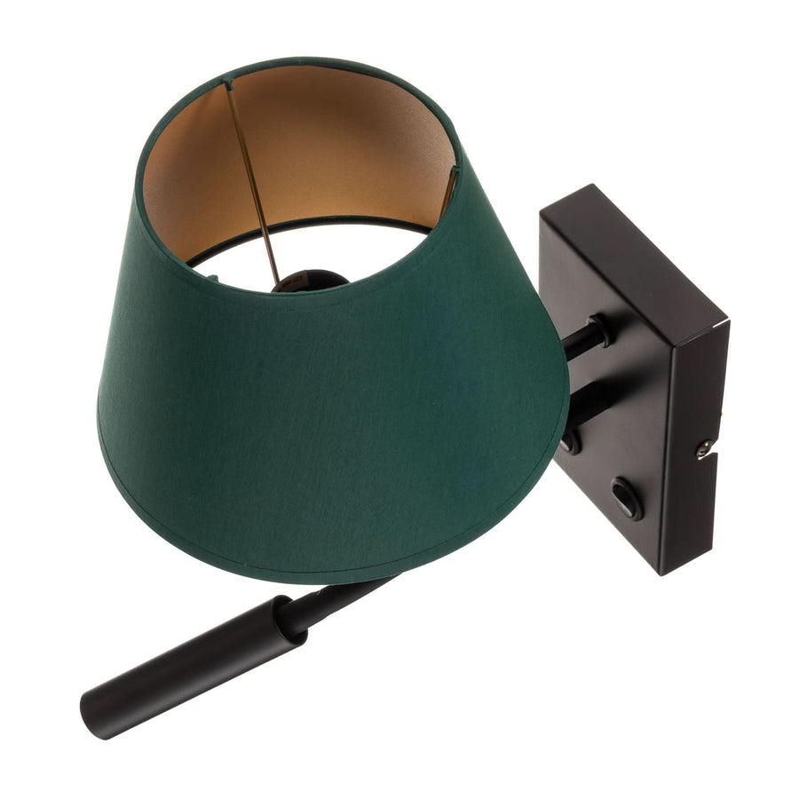 Applique murale Soho en tissu, vert et noir, 2 lumières, hauteur 38 cm, largeur 18 cm, modèle 2