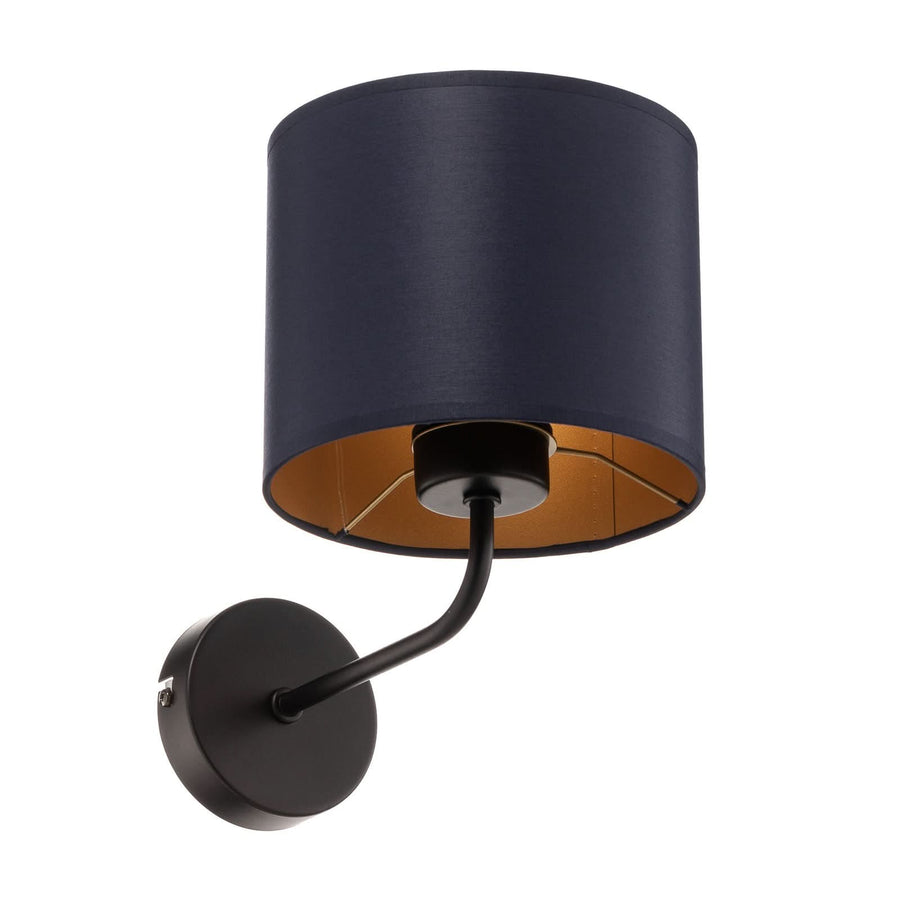 Applique murale Soho en tissu, bleu foncé et doré, hauteur 24 cm