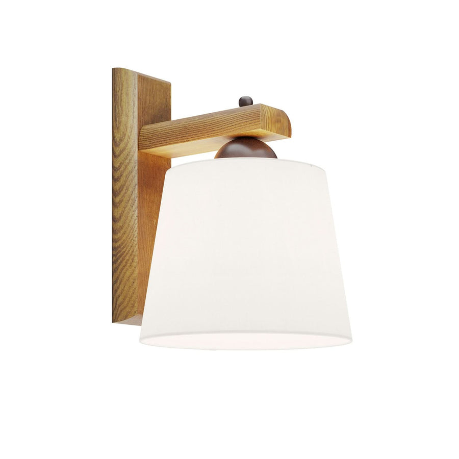 Applique murale Sweden en bois, noyer et blanc, hauteur 24,5 cm