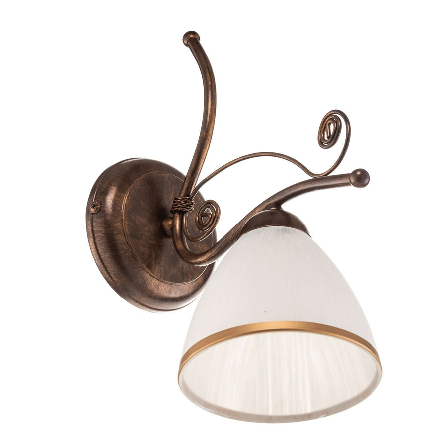Applique murale Roma en verre, marron et blanc, hauteur 30 cm