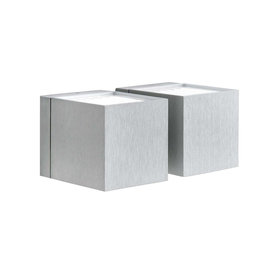 Applique murale 2 Dau en aluminium, 2 lumières, hauteur 8 cm