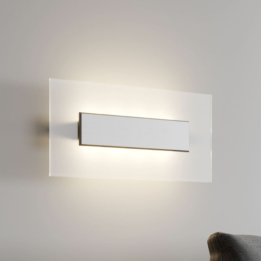 Applique murale LED Lole en verre, transparent satiné, 8 lumières, hauteur 7 cm