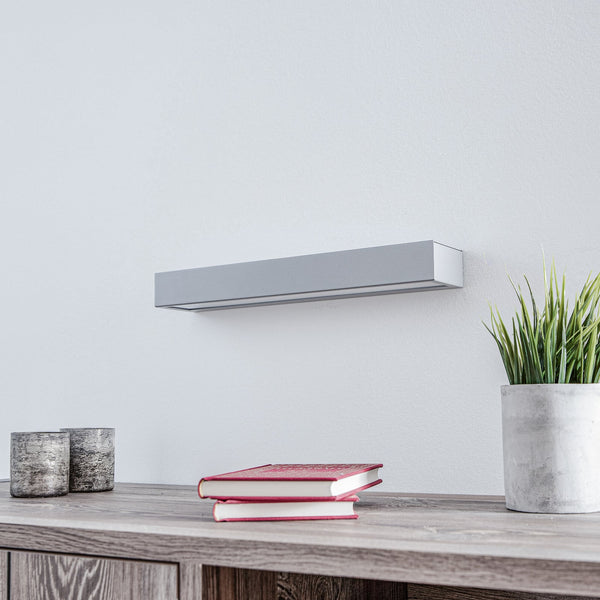 Applique murale LED Mera en acier, aluminium et blanc, hauteur 4,5 cm, 3000 K, 12,5 W
