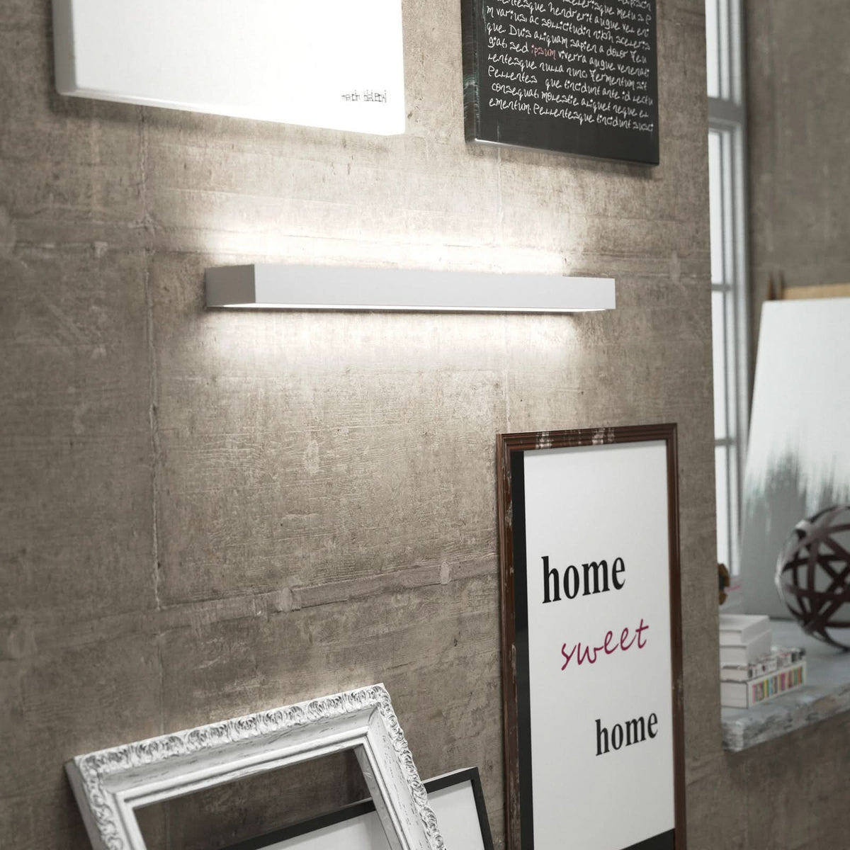 Applique murale LED Mera en acier, blanc, hauteur 4,5 cm, 3000 K, 24 W