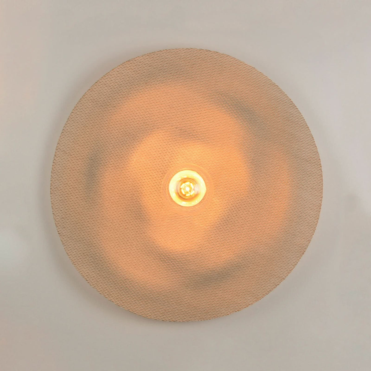 Applique murale Rivage L en lin, crème et laiton brossé, Ø 68 cm