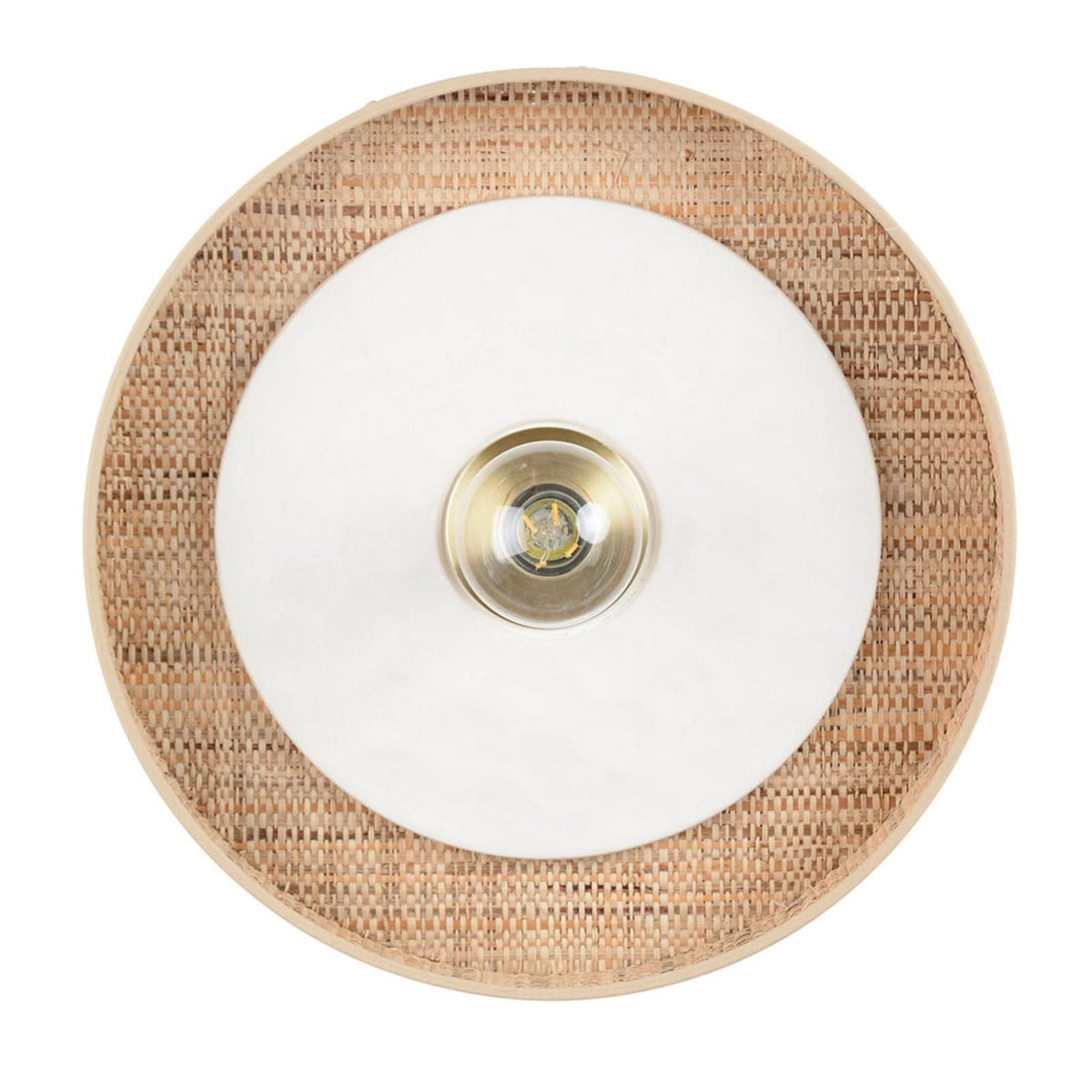 Applique murale Portinatx en céramique, blanc et crème, Ø 40 cm